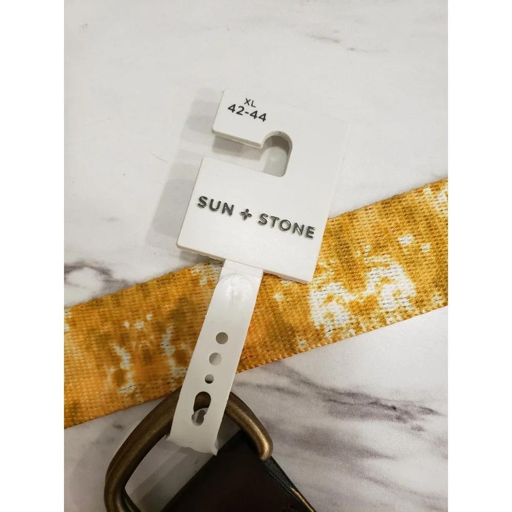 NEW Sun + Stone‎ D-Ring Web Belt Canvas Belt MEN SIZE XL 42/44 summer tie dye